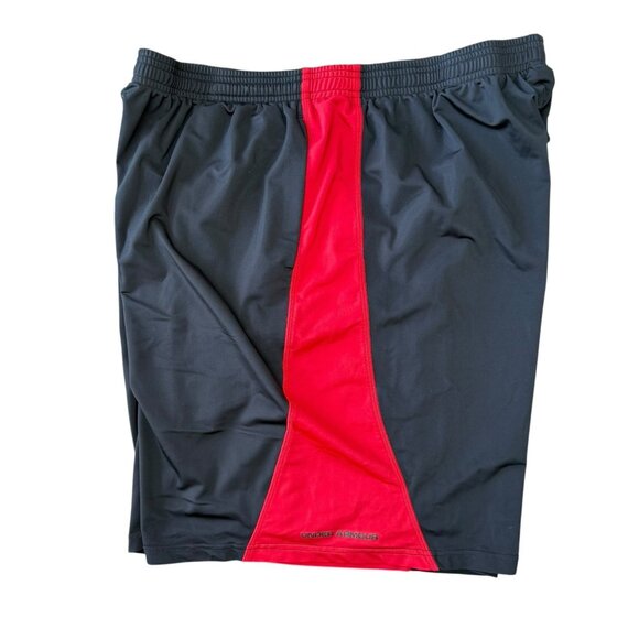 Under Armour Swim Trunks Shorts Mens XL Hybrid Stretch Black Red - Picture 3 of 8